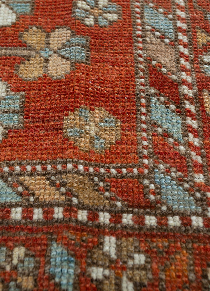 nuray blue wool hand knotted Rug - CloseUp