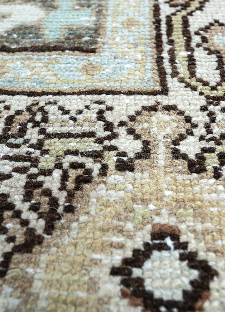 viscaya blue wool hand knotted Rug - CloseUp