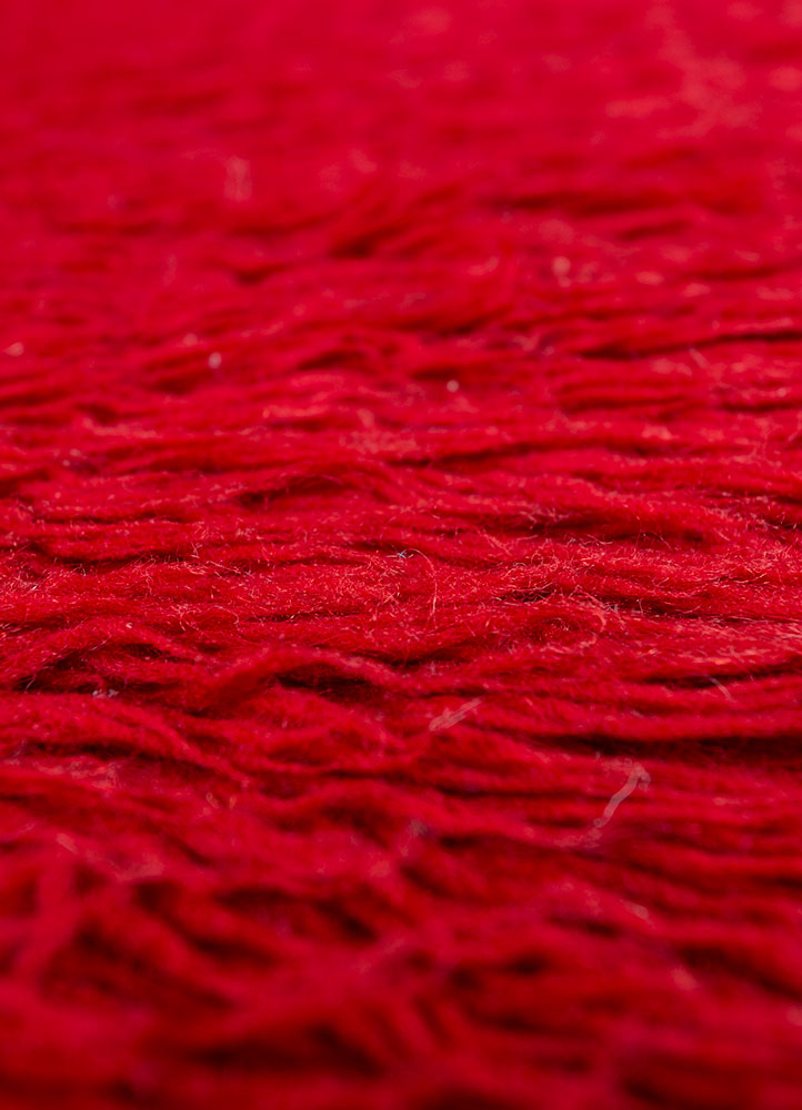 zuri red and orange wool hand knotted Rug - CloseUp