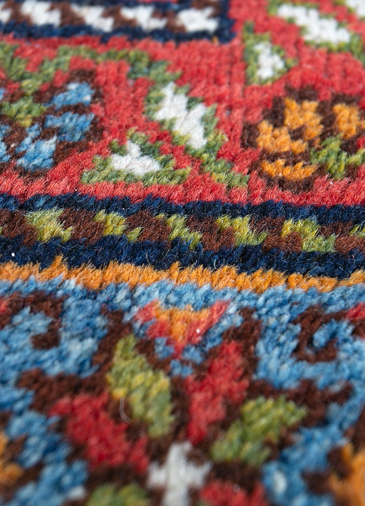 nuray blue wool hand knotted Rug - CloseUp