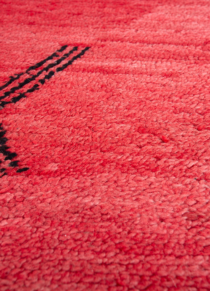 nuray pink and purple wool hand knotted Rug - CloseUp