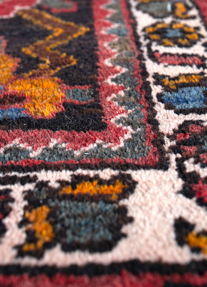 aalam beige and brown wool hand knotted Rug - CloseUp