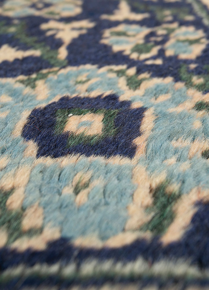 aalam beige and brown wool hand knotted Rug - CloseUp