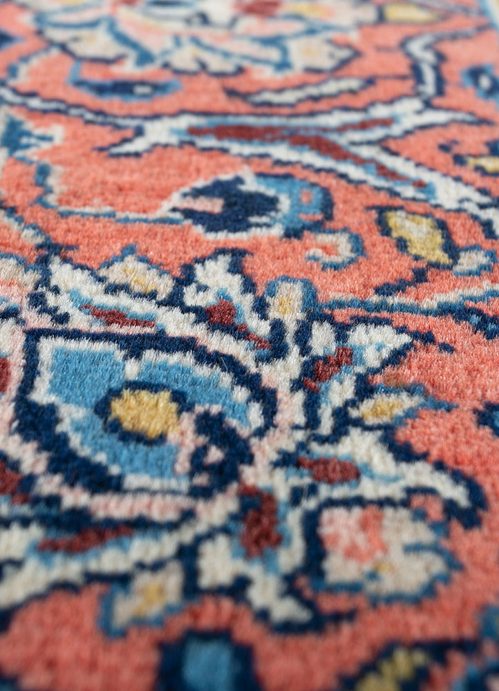 aalam ivory wool hand knotted Rug - CloseUp