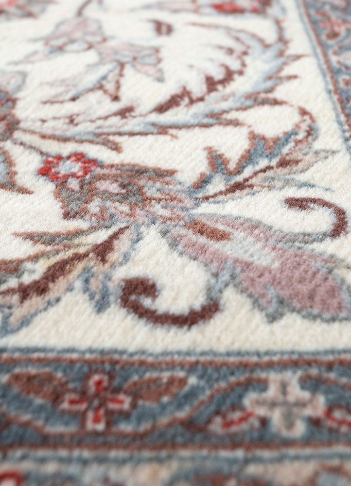 aalam grey and black wool hand knotted Rug - CloseUp
