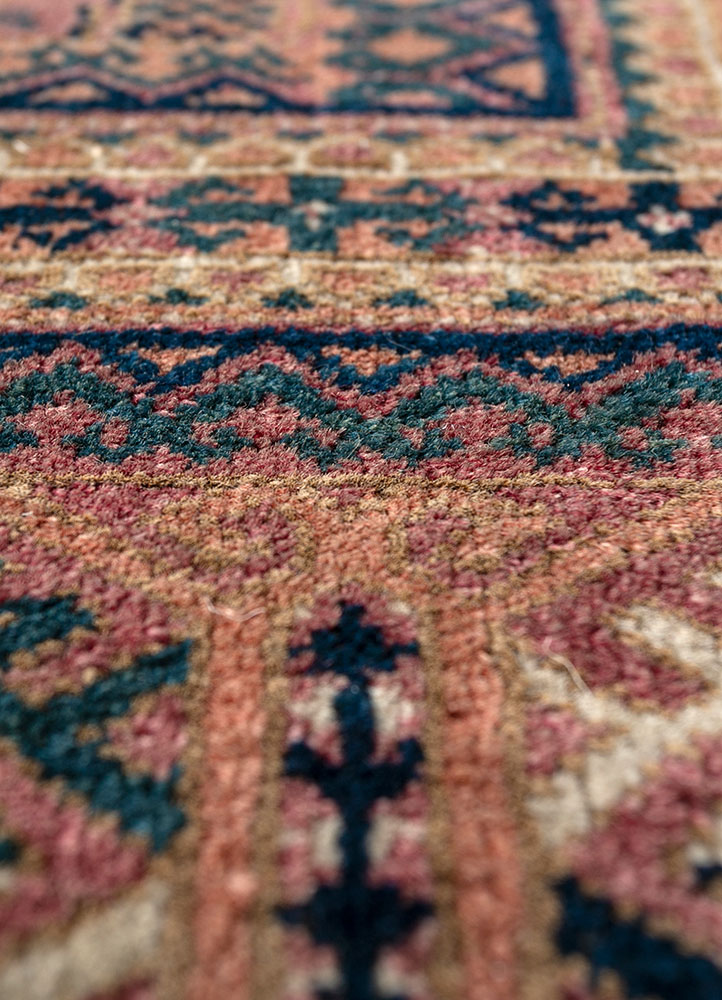 kiaan red and orange wool hand knotted Rug - CloseUp
