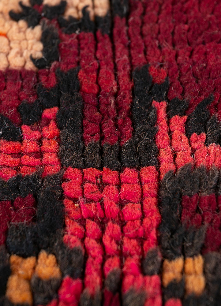 nuray red and orange wool hand knotted Rug - CloseUp