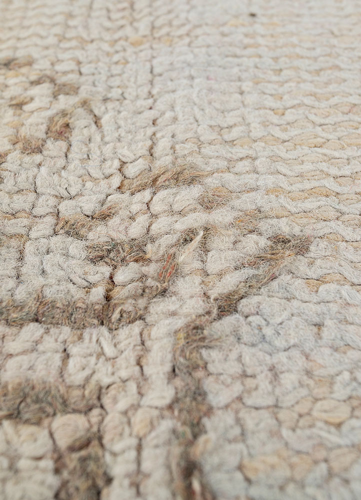 nuray beige and brown wool hand knotted Rug - CloseUp