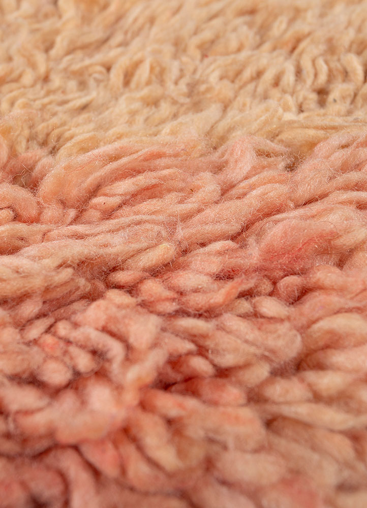 nuray red and orange wool hand knotted Rug - CloseUp