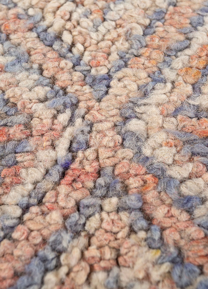 nuray red and orange wool hand knotted Rug - CloseUp