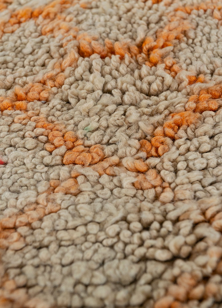 nuray beige and brown wool hand knotted Rug - CloseUp