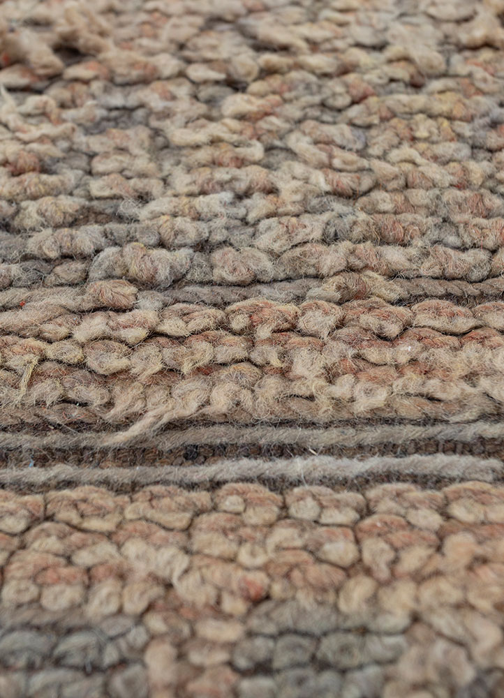 nuray beige and brown wool hand knotted Rug - CloseUp
