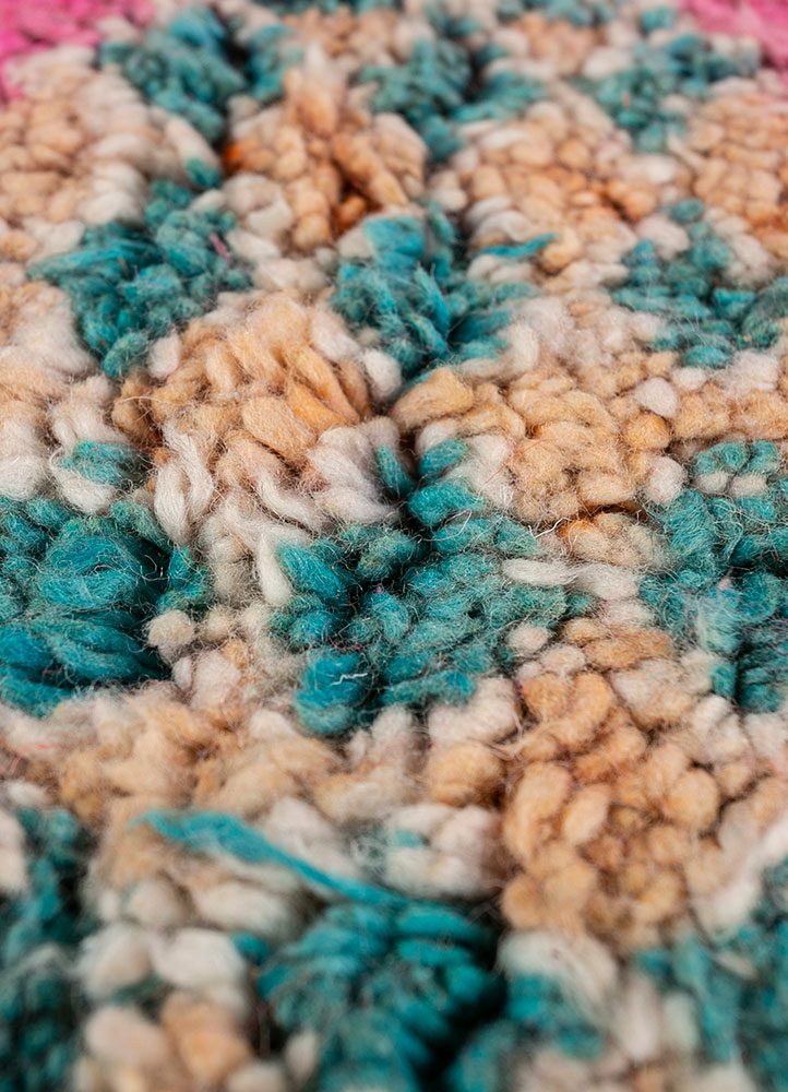 nuray red and orange wool hand knotted Rug - CloseUp