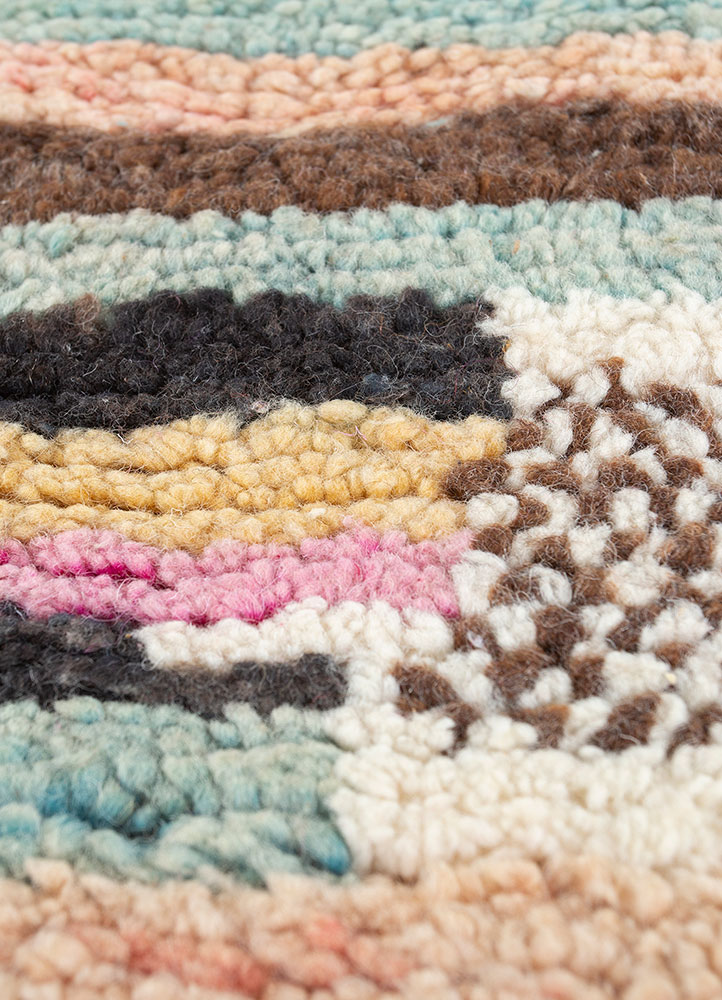 zuri multi wool hand knotted Rug - CloseUp