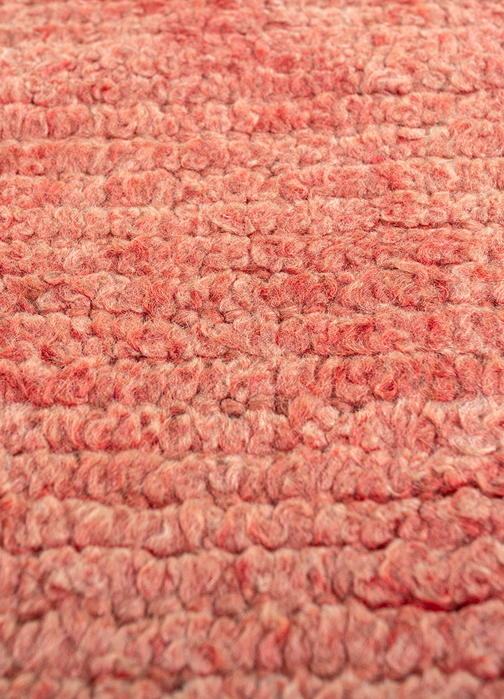 nuray red and orange wool hand knotted Rug - CloseUp