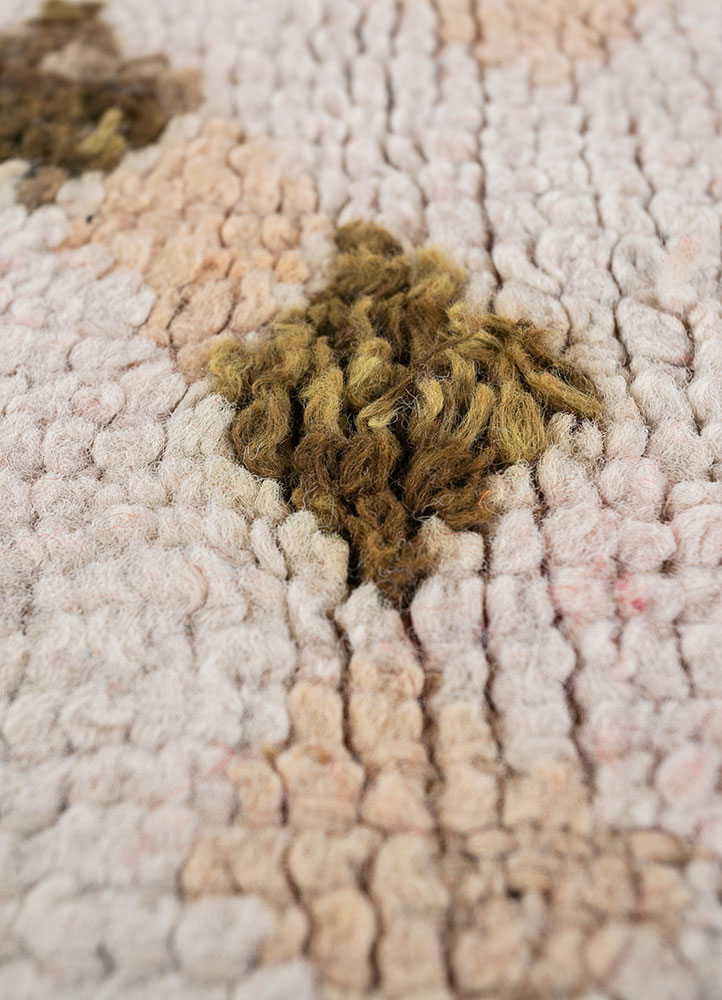 nuray beige and brown wool hand knotted Rug - CloseUp