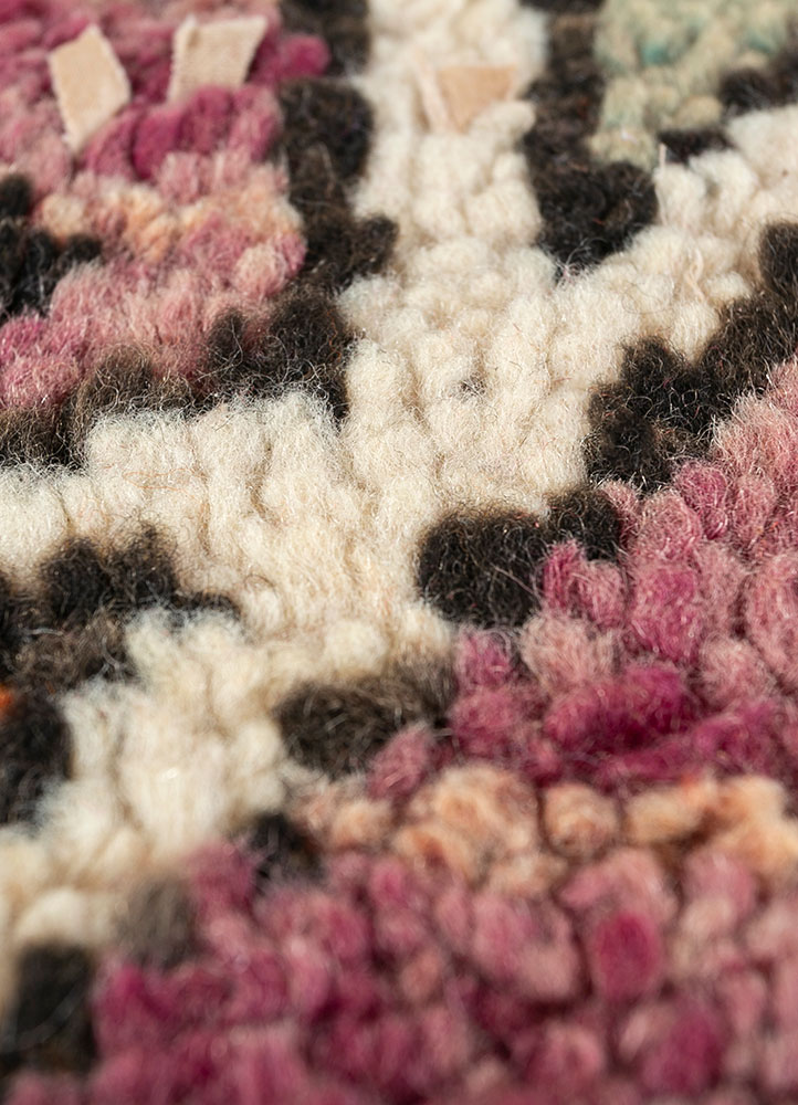 nuray red and orange wool hand knotted Rug - CloseUp