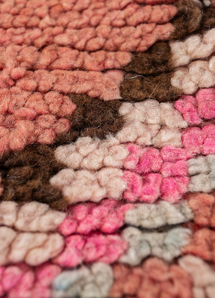 nuray red and orange wool hand knotted Rug - CloseUp