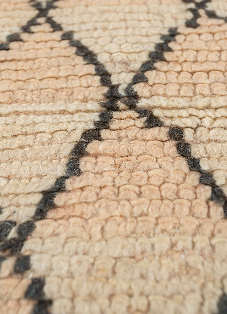 nuray beige and brown wool hand knotted Rug - CloseUp