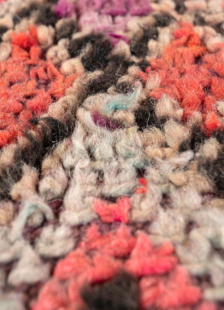 nuray pink and purple wool hand knotted Rug - CloseUp