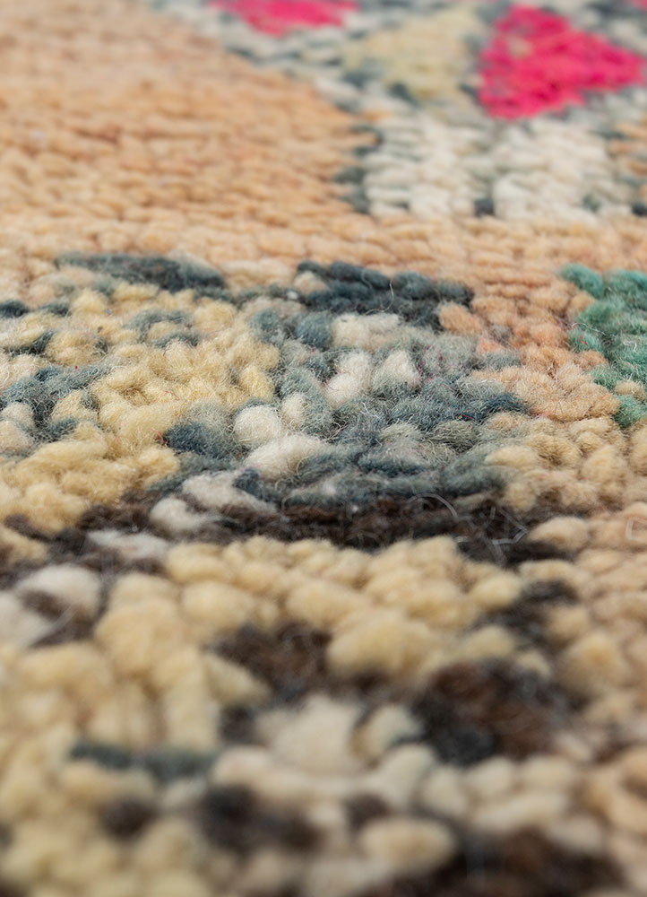 nuray beige and brown wool hand knotted Rug - CloseUp