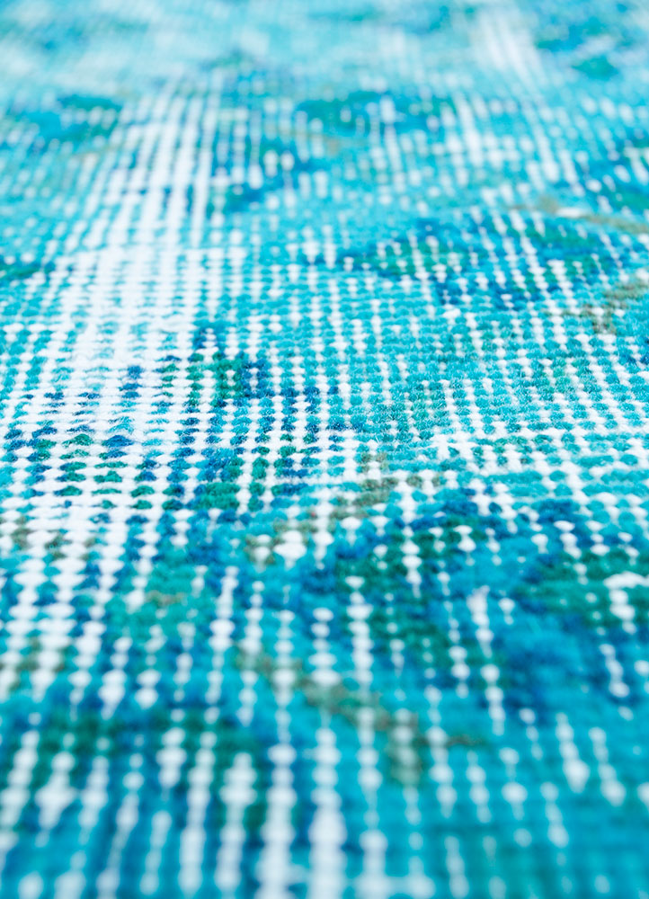 lacuna blue wool hand knotted Rug - CloseUp
