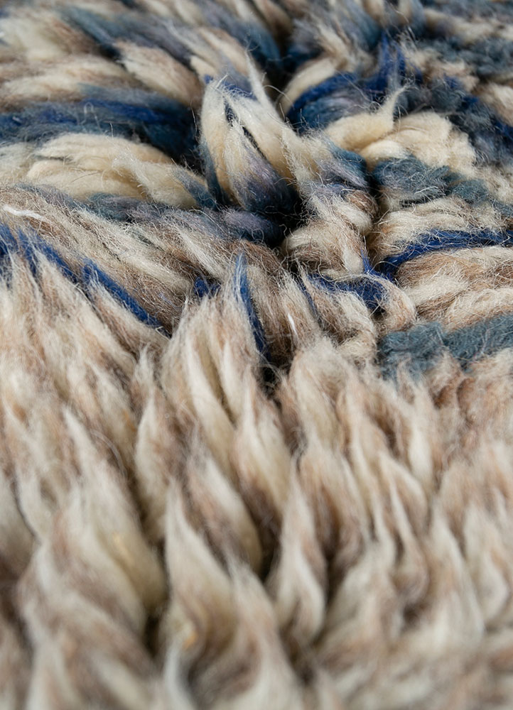 zuri beige and brown wool hand knotted Rug - CloseUp