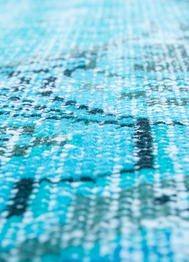 lacuna green wool hand knotted Rug - CloseUp