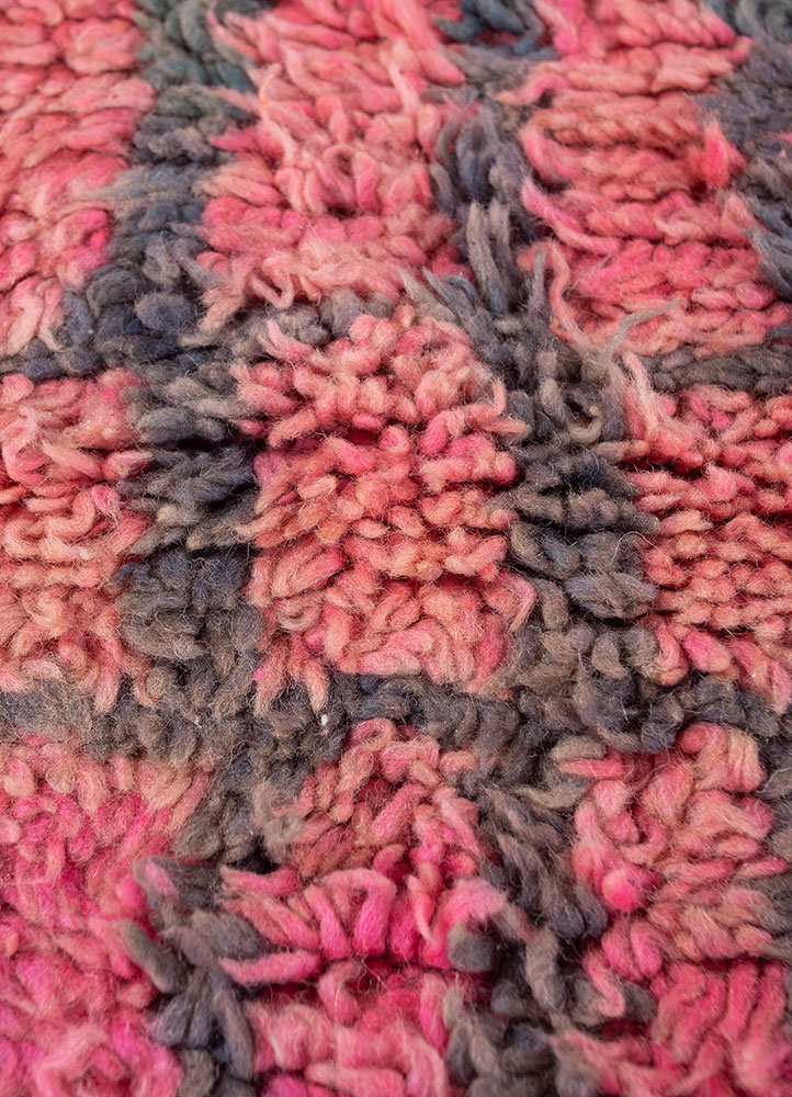 nuray pink and purple wool hand knotted Rug - CloseUp