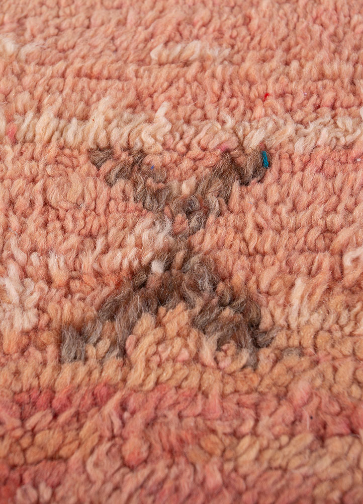 nuray red and orange wool hand knotted Rug - CloseUp