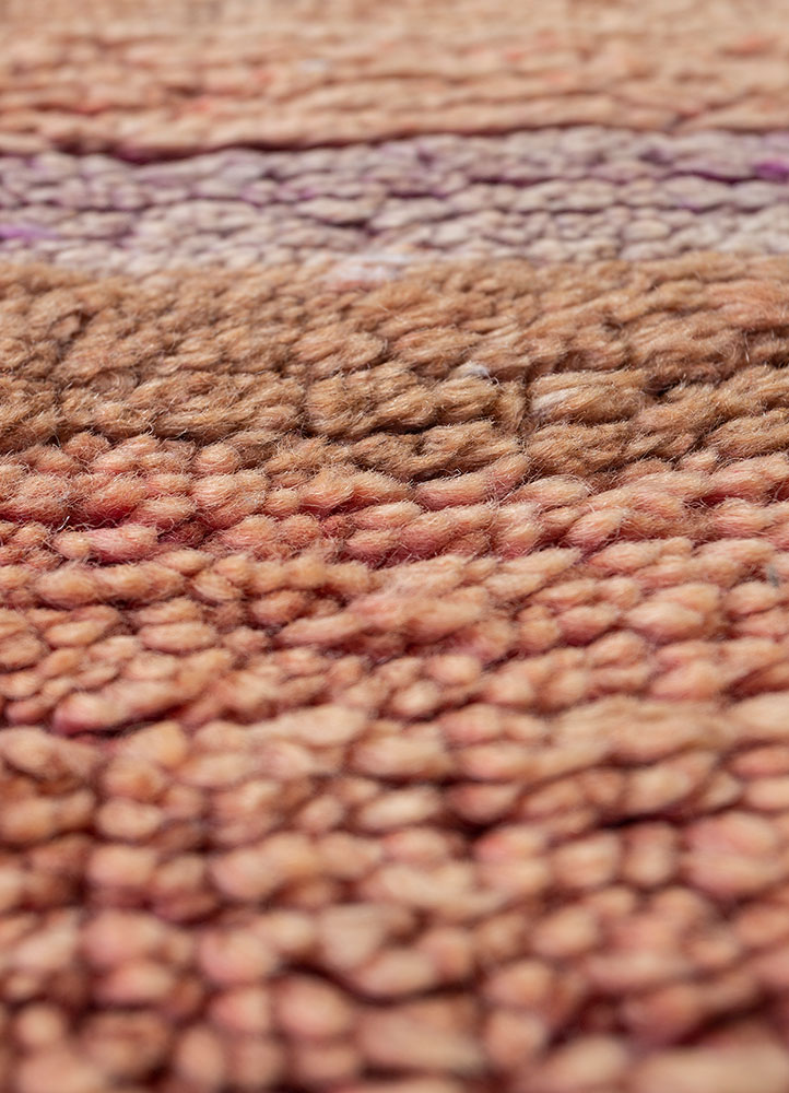nuray red and orange wool hand knotted Rug - CloseUp