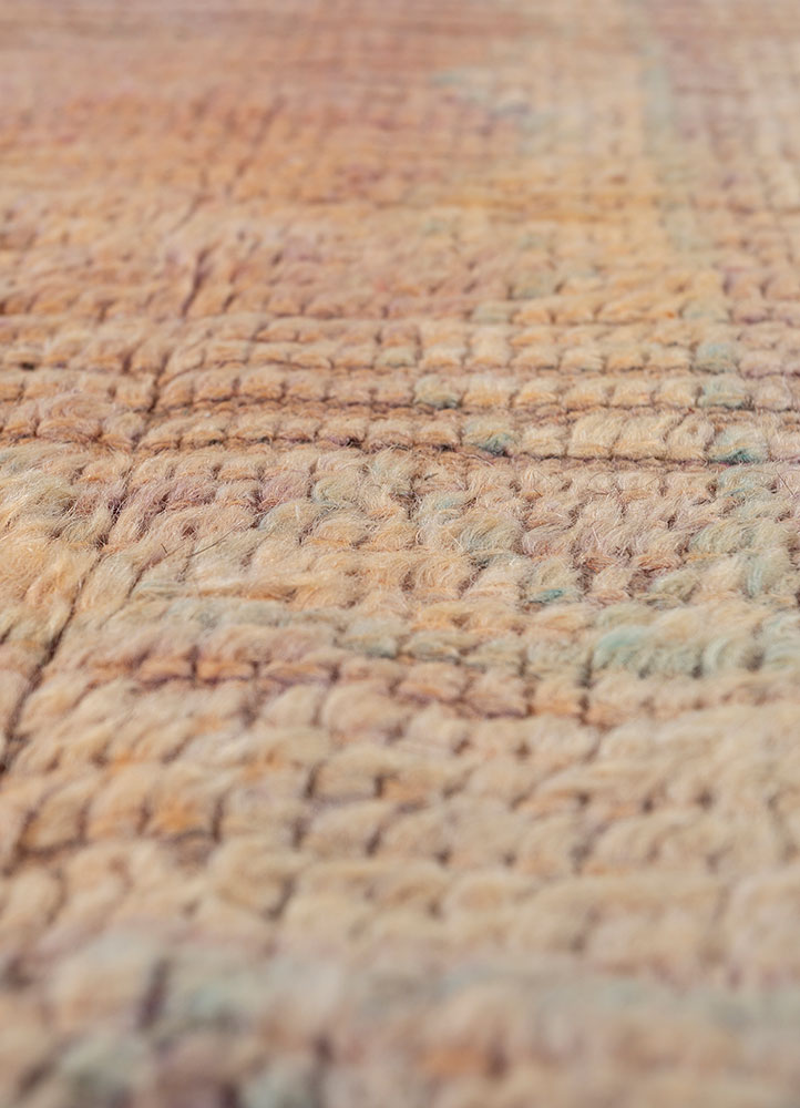 nuray red and orange wool hand knotted Rug - CloseUp