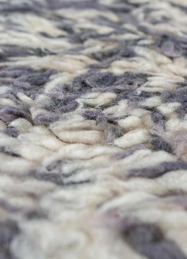 nuray beige and brown wool hand knotted Rug - CloseUp