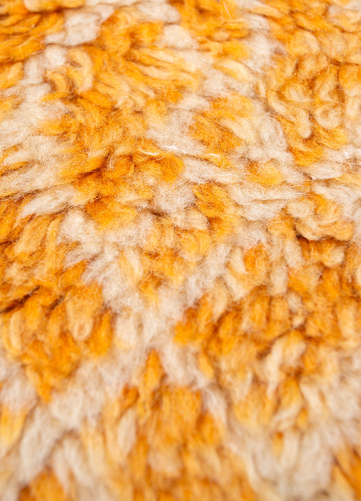nuray red and orange wool hand knotted Rug - CloseUp