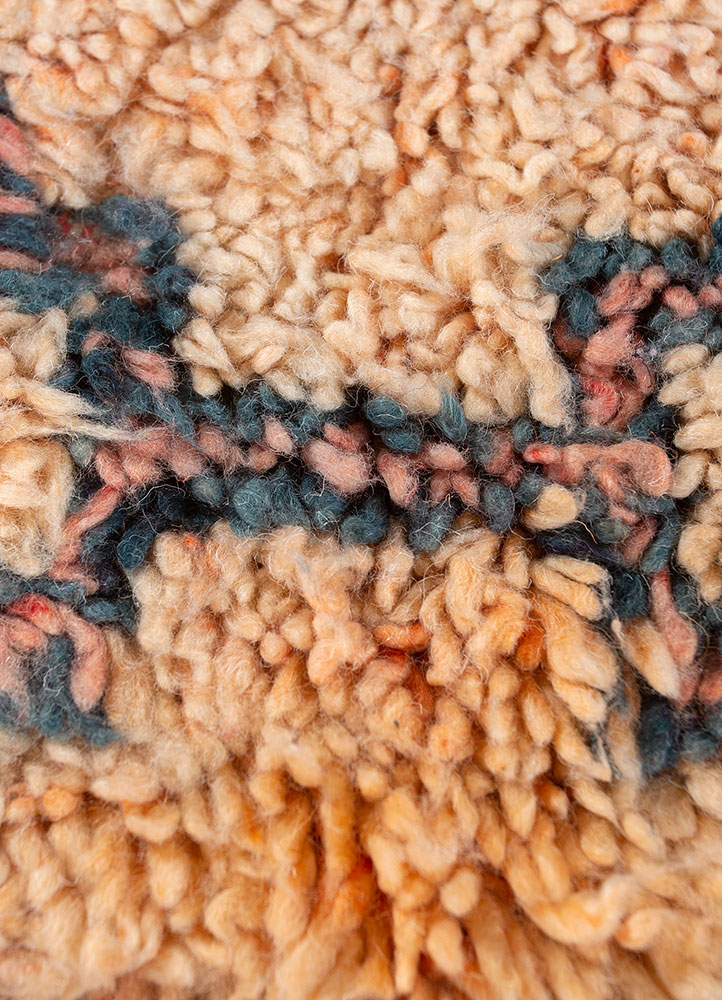 nuray red and orange wool hand knotted Rug - CloseUp