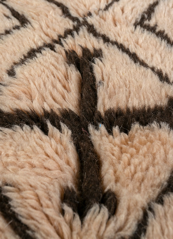 nuray beige and brown wool hand knotted Rug - CloseUp