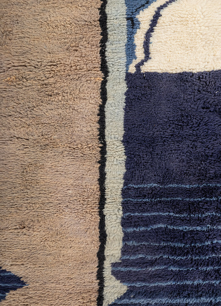 zuri ivory wool hand knotted Rug - CloseUp
