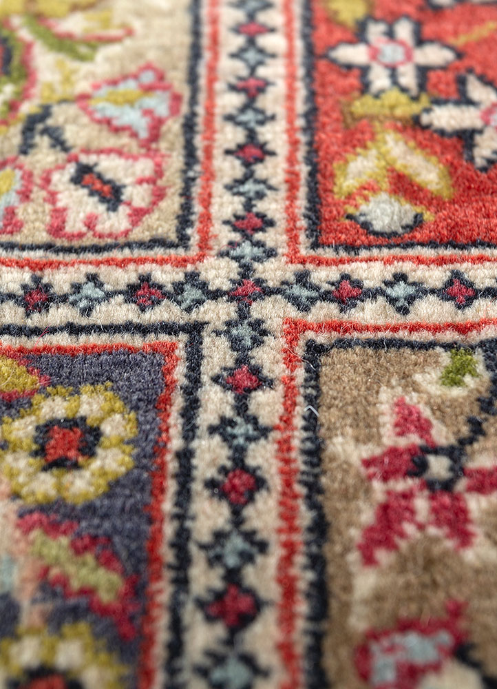 aalam blue wool hand knotted Rug - CloseUp
