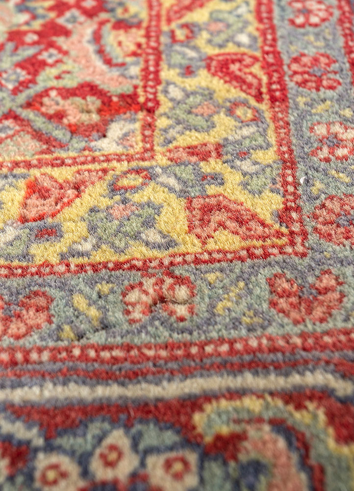 gulmarg blue wool hand knotted Rug - CloseUp
