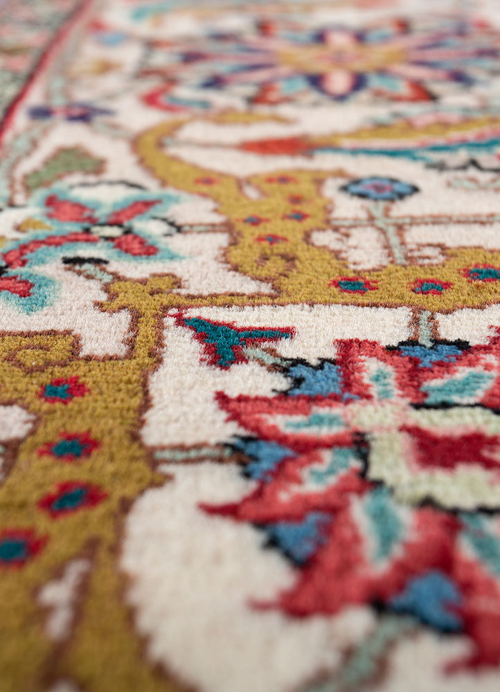 aalam blue wool hand knotted Rug - CloseUp