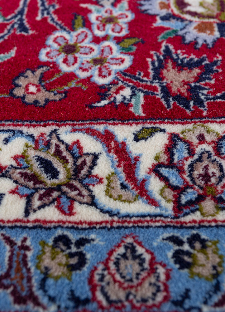 aalam ivory wool hand knotted Rug - CloseUp