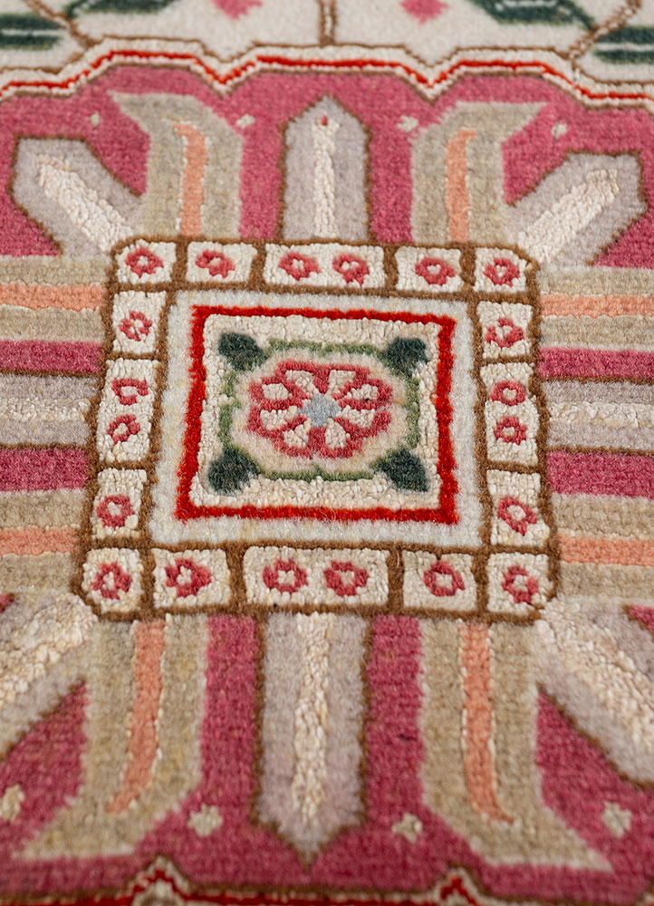 aalam blue wool hand knotted Rug - CloseUp