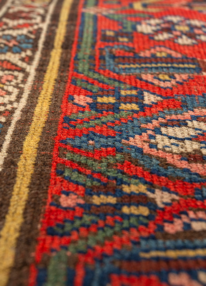 aalam blue wool hand knotted Rug - CloseUp