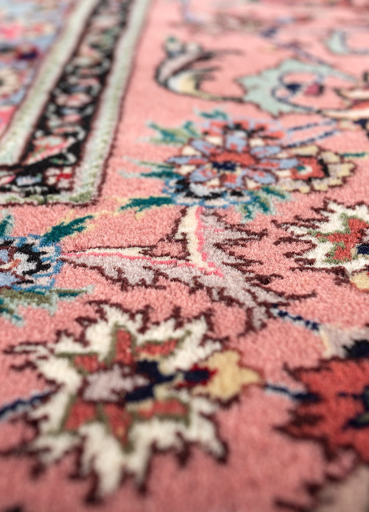 aalam blue wool hand knotted Rug - CloseUp