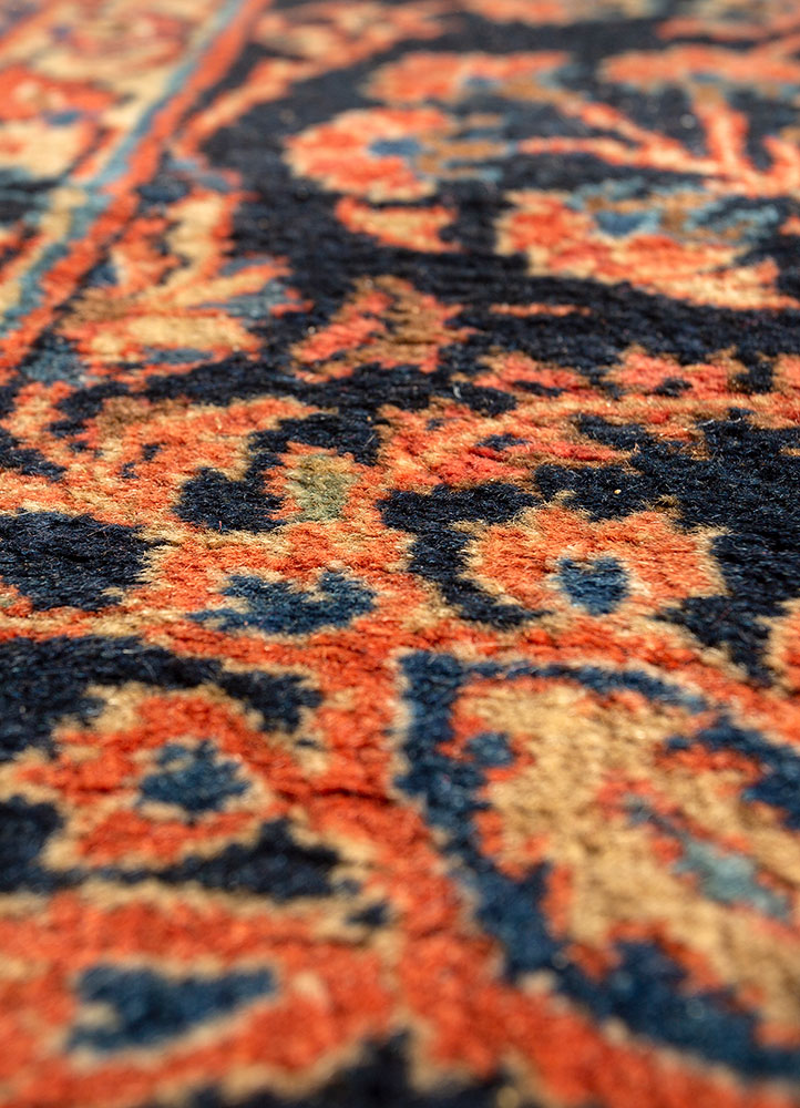 aalam pink and purple wool hand knotted Rug - CloseUp