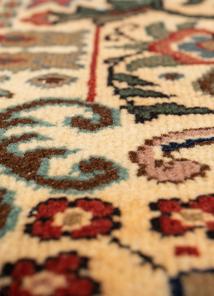 aalam blue wool hand knotted Rug - CloseUp