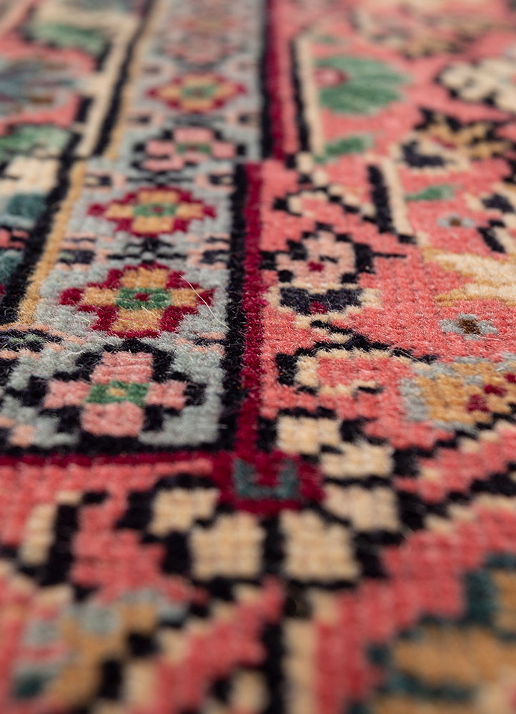 aalam blue wool hand knotted Rug - CloseUp