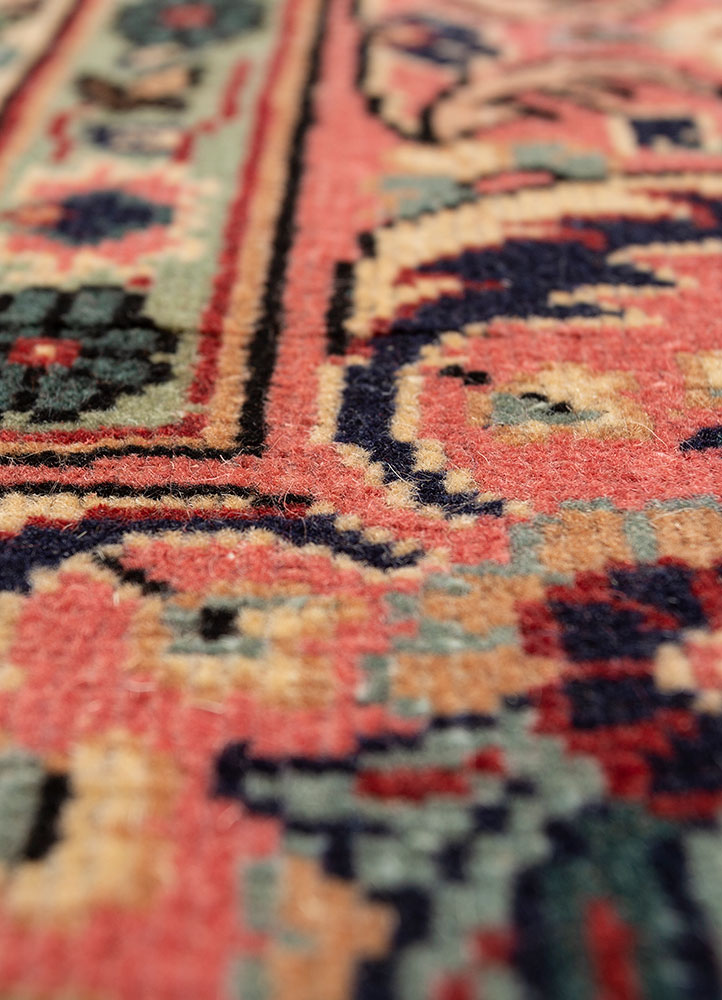 aalam blue wool hand knotted Rug - CloseUp