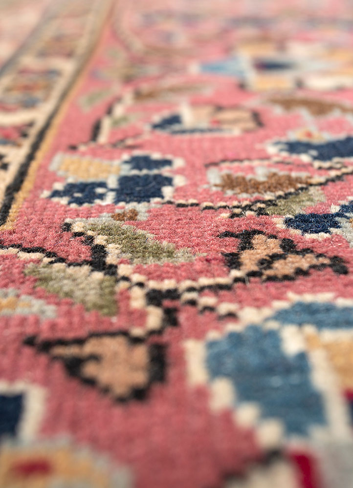 aalam blue wool hand knotted Rug - CloseUp