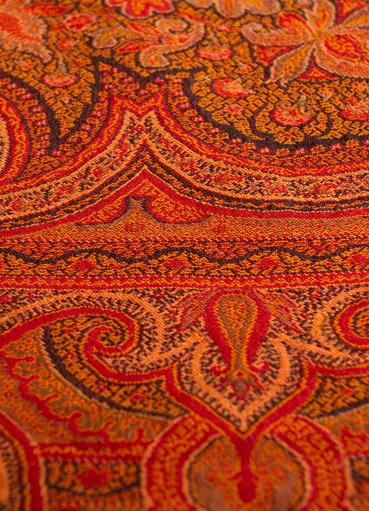 nayaab red and orange wool flat weaves Rug - CloseUp